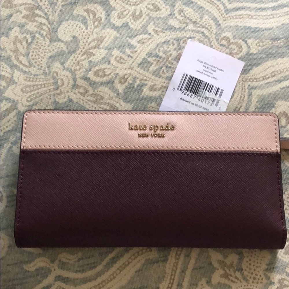 NWT kate spade NY leather cameron slim wallet